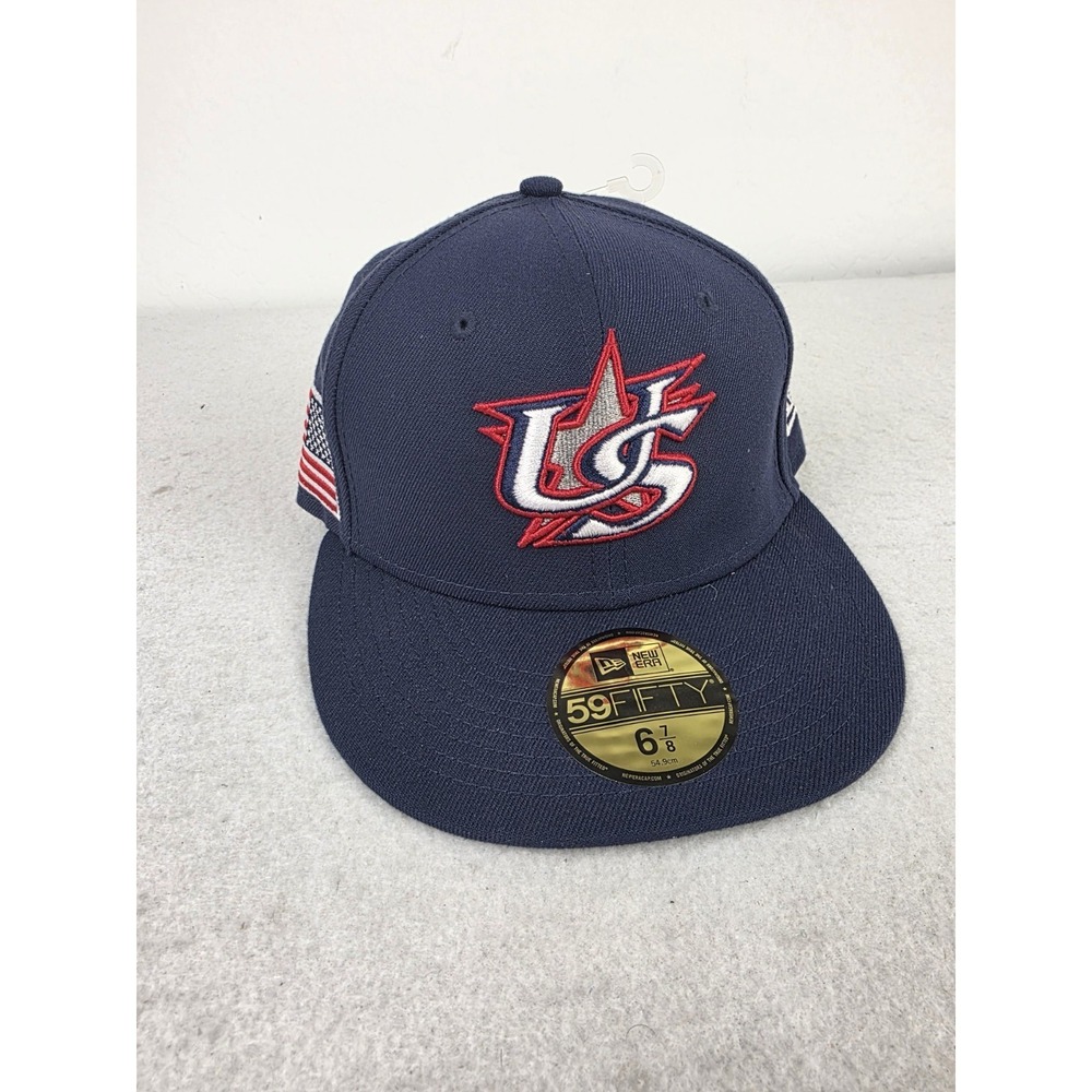 NWOT USA Baseball WBC New Era 59Fifty Fitted Hat Cap Size 6 7/8‎ TEAM USA World